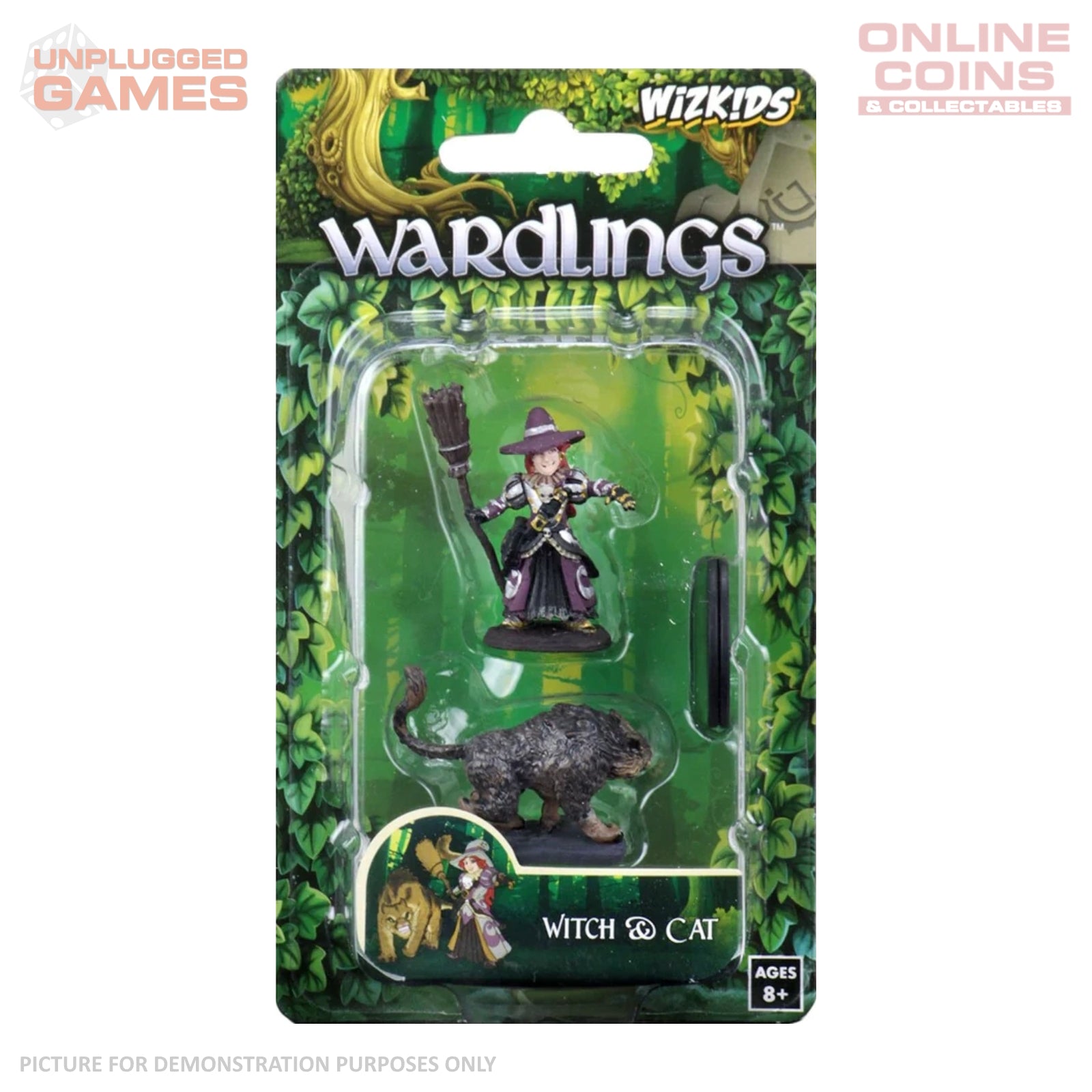 WizKids Wardlings RPG Figures - Girl Witch & Witchs Cat